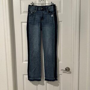 Judy Blue Side Stripe Released Hem Split Hem High Rise Jeans Size 9/29 EUC